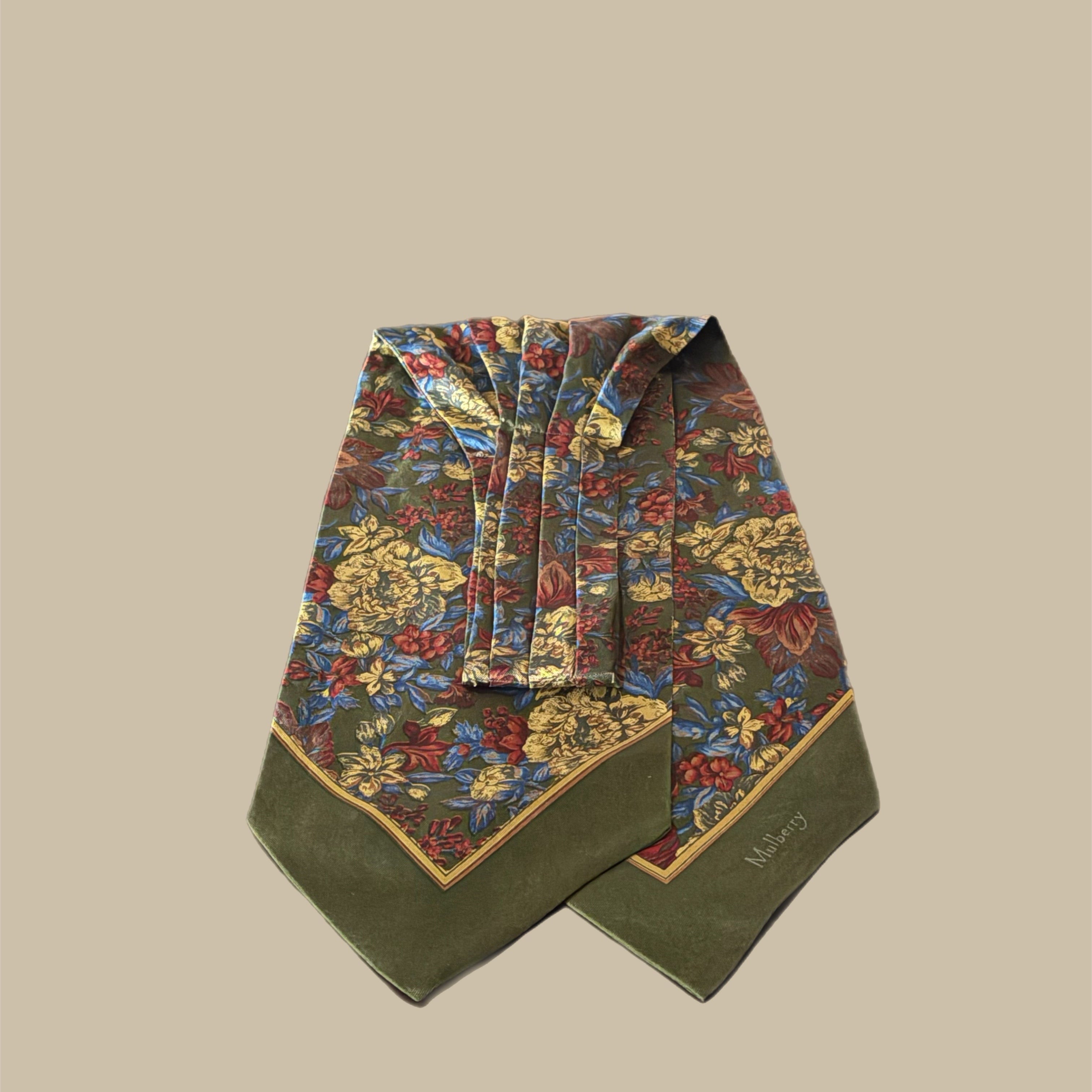 Vintage Mulberry England – Eksklusiv Cravat i 100 % Silke