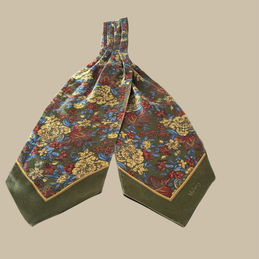 Vintage Mulberry England – Eksklusiv Cravat i 100 % Silke