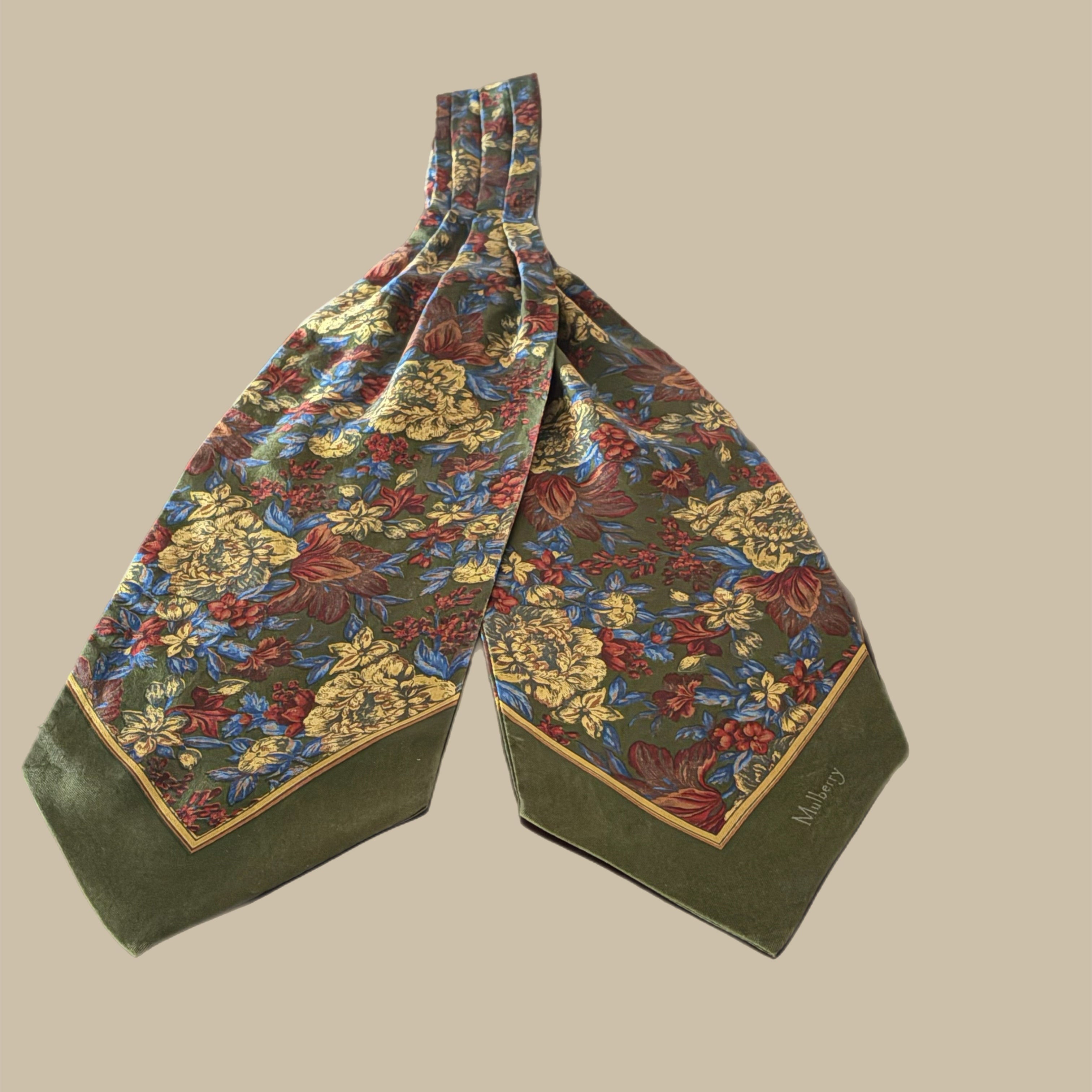 Vintage Mulberry England – Eksklusiv Cravat i 100 % Silke