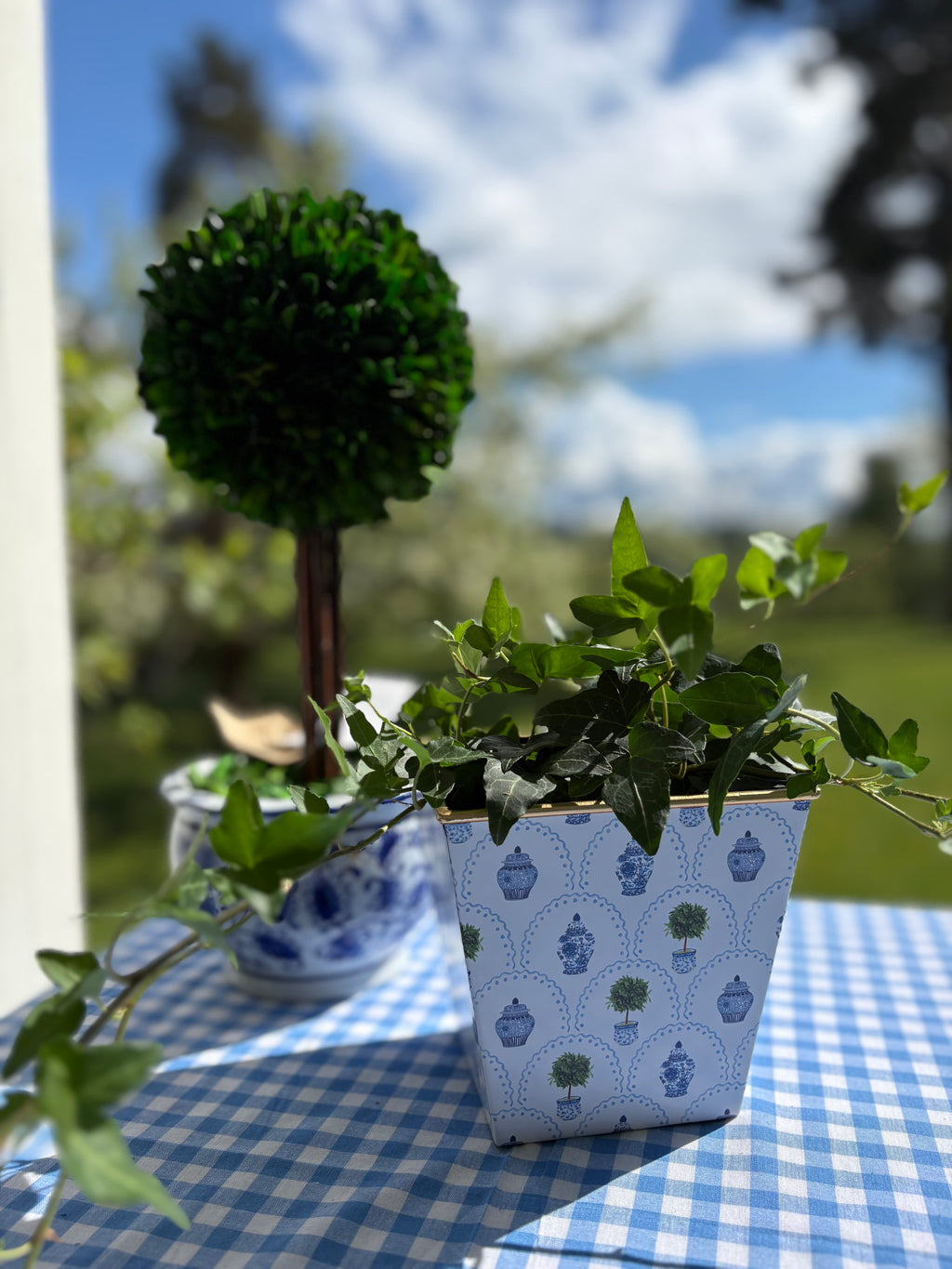 Blomsterpotte topiary/china