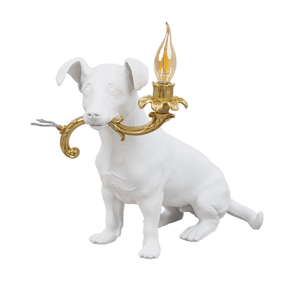 Jack Russell – skulpturell bordlampe | Secondhand
