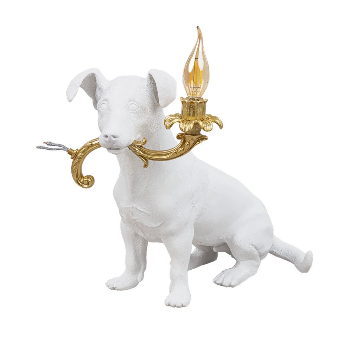 Jack Russell – skulpturell bordlampe | Secondhand