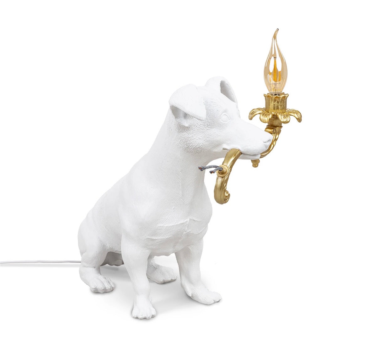 Jack Russell – skulpturell bordlampe | Secondhand