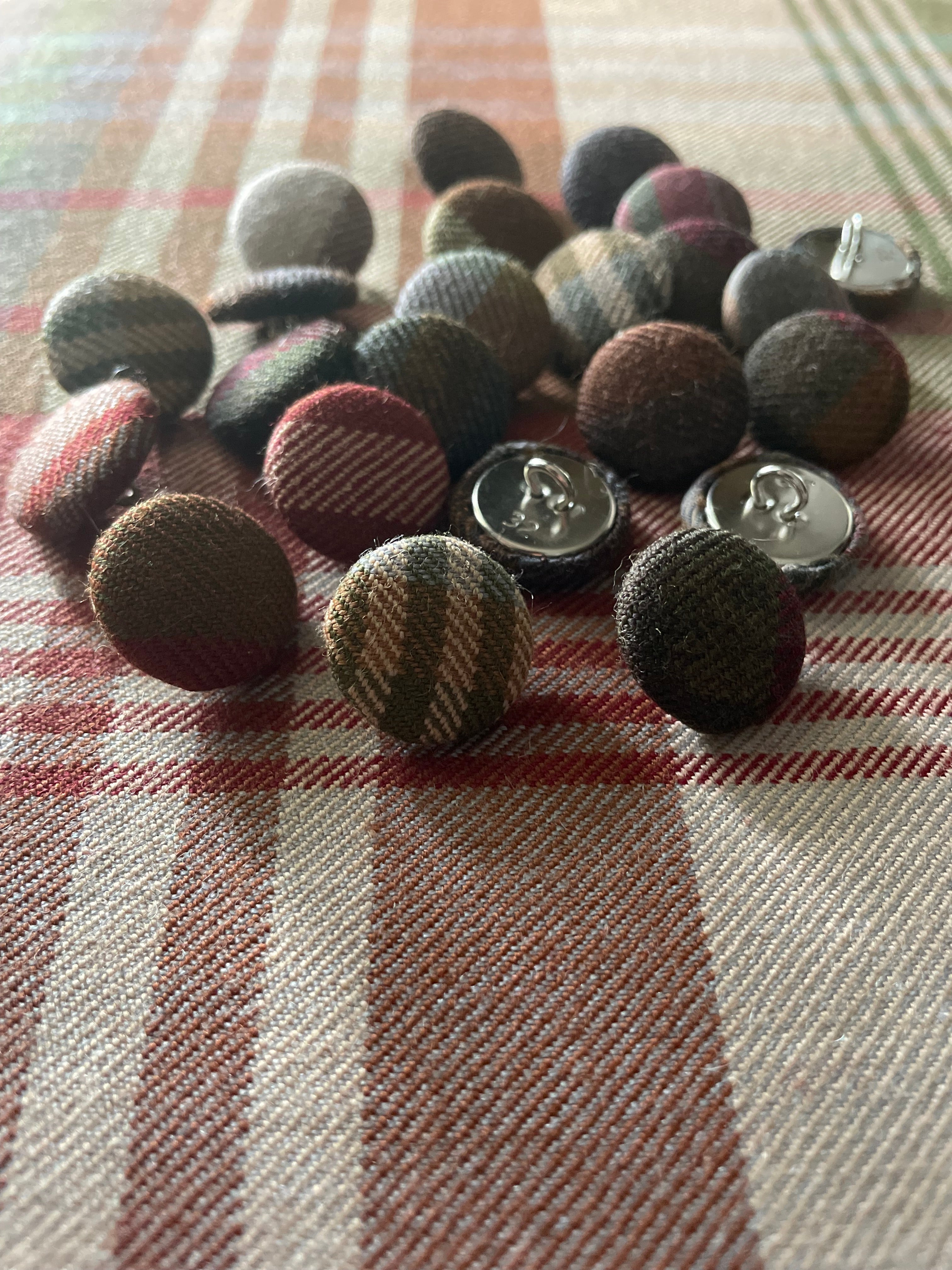 Knapper med Mulberry tekstil 6 stk.
