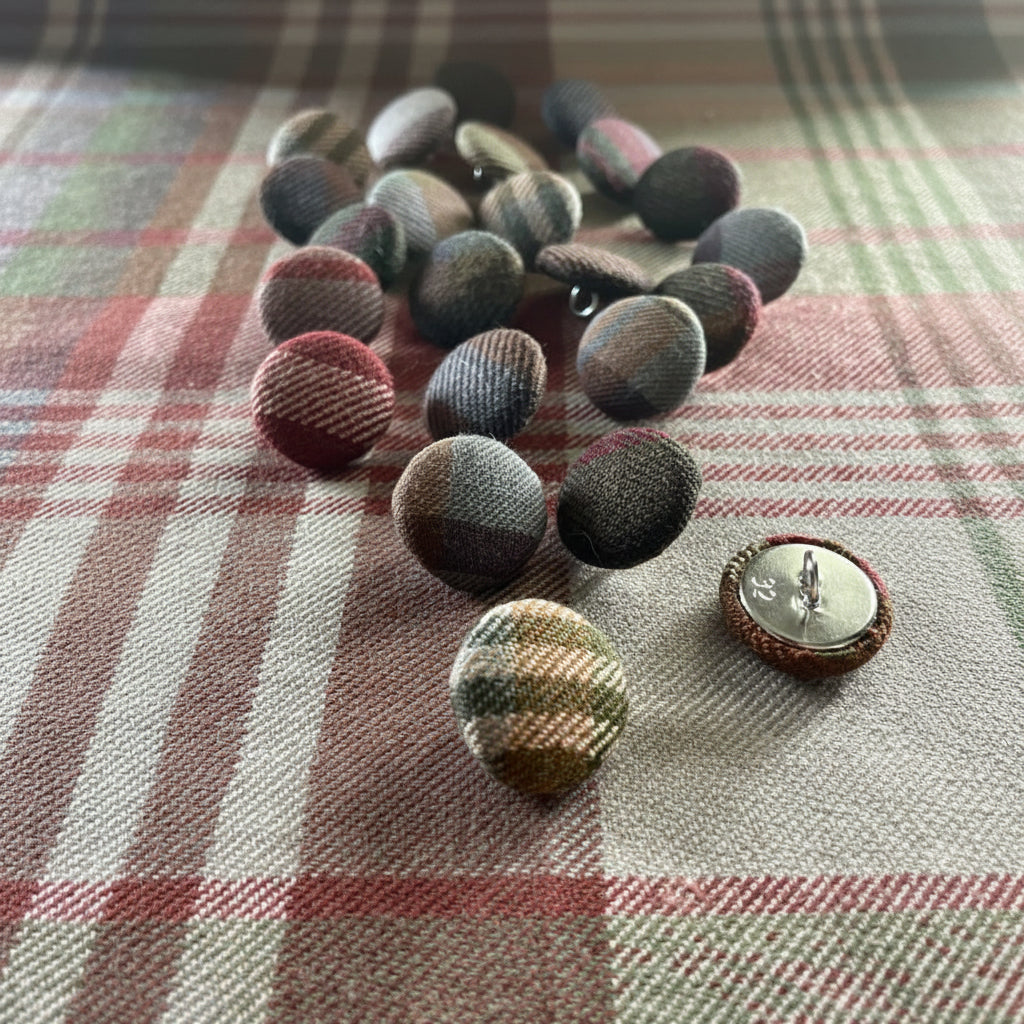 Knapper med Mulberry tekstil 6 stk.
