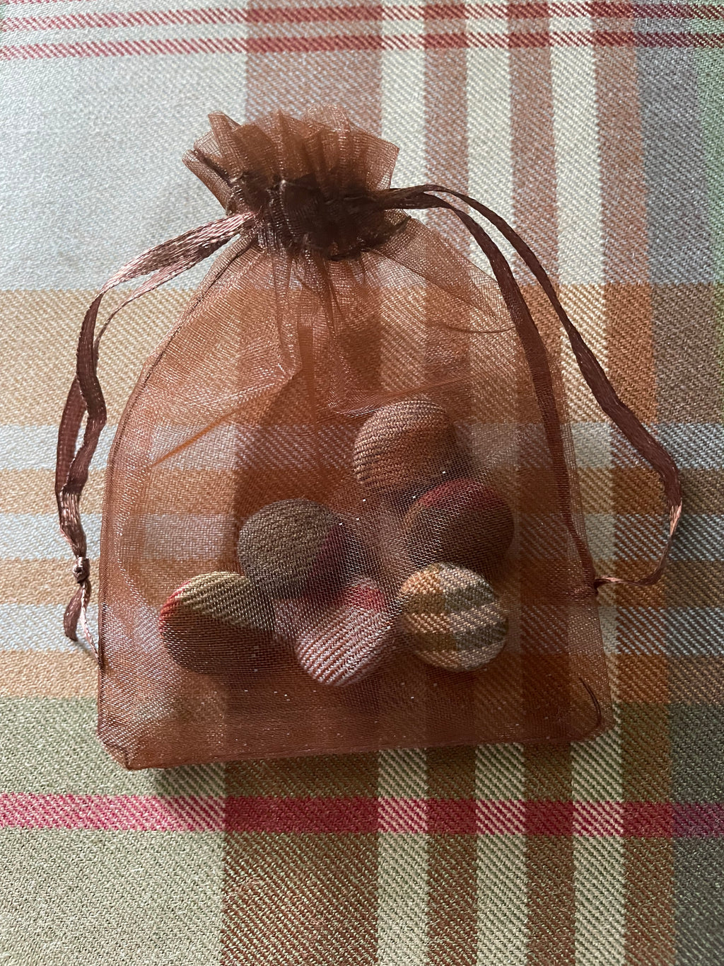 Knapper med Mulberry tekstil 6 stk.