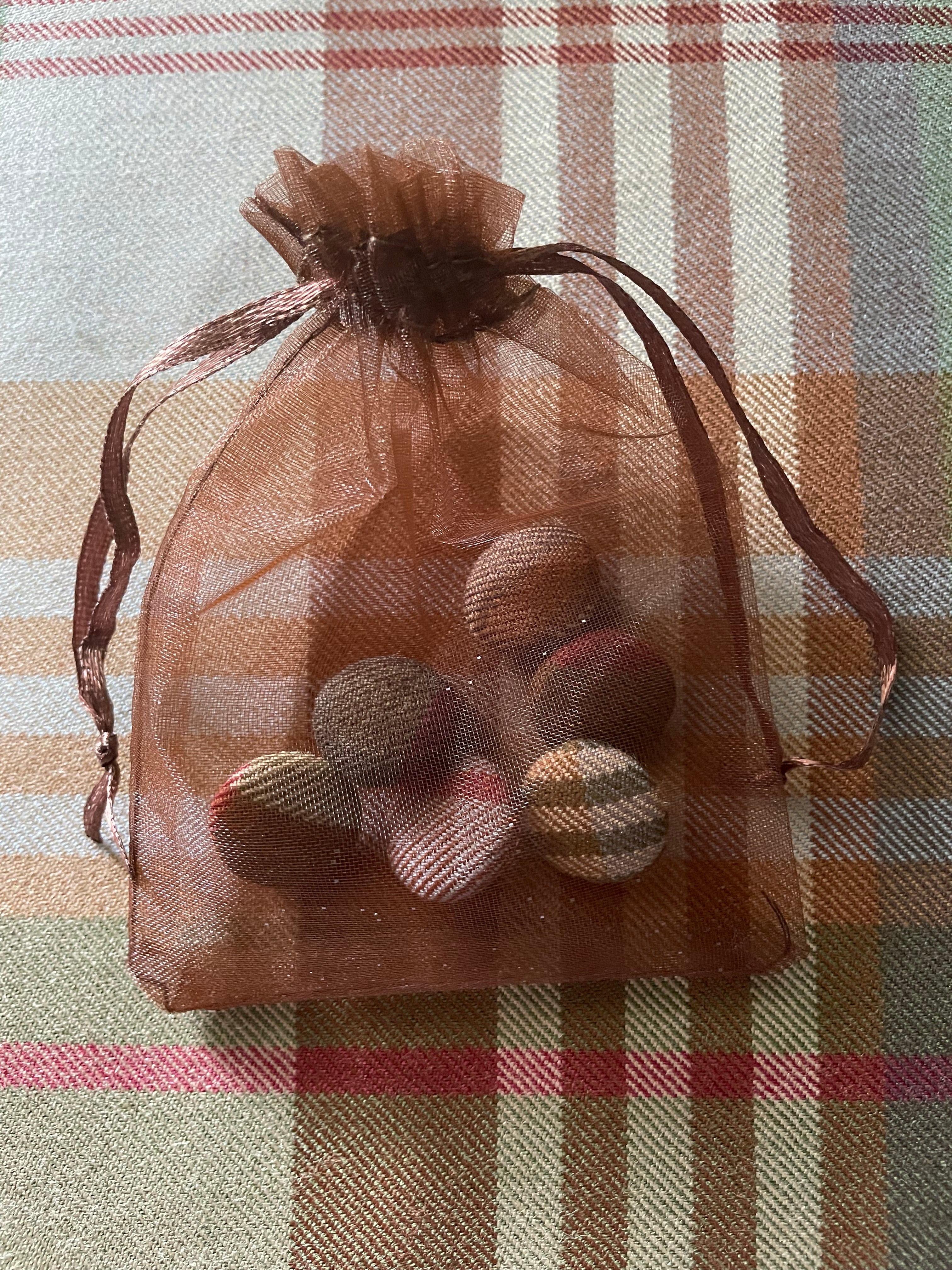 Knapper med Mulberry tekstil 6 stk.