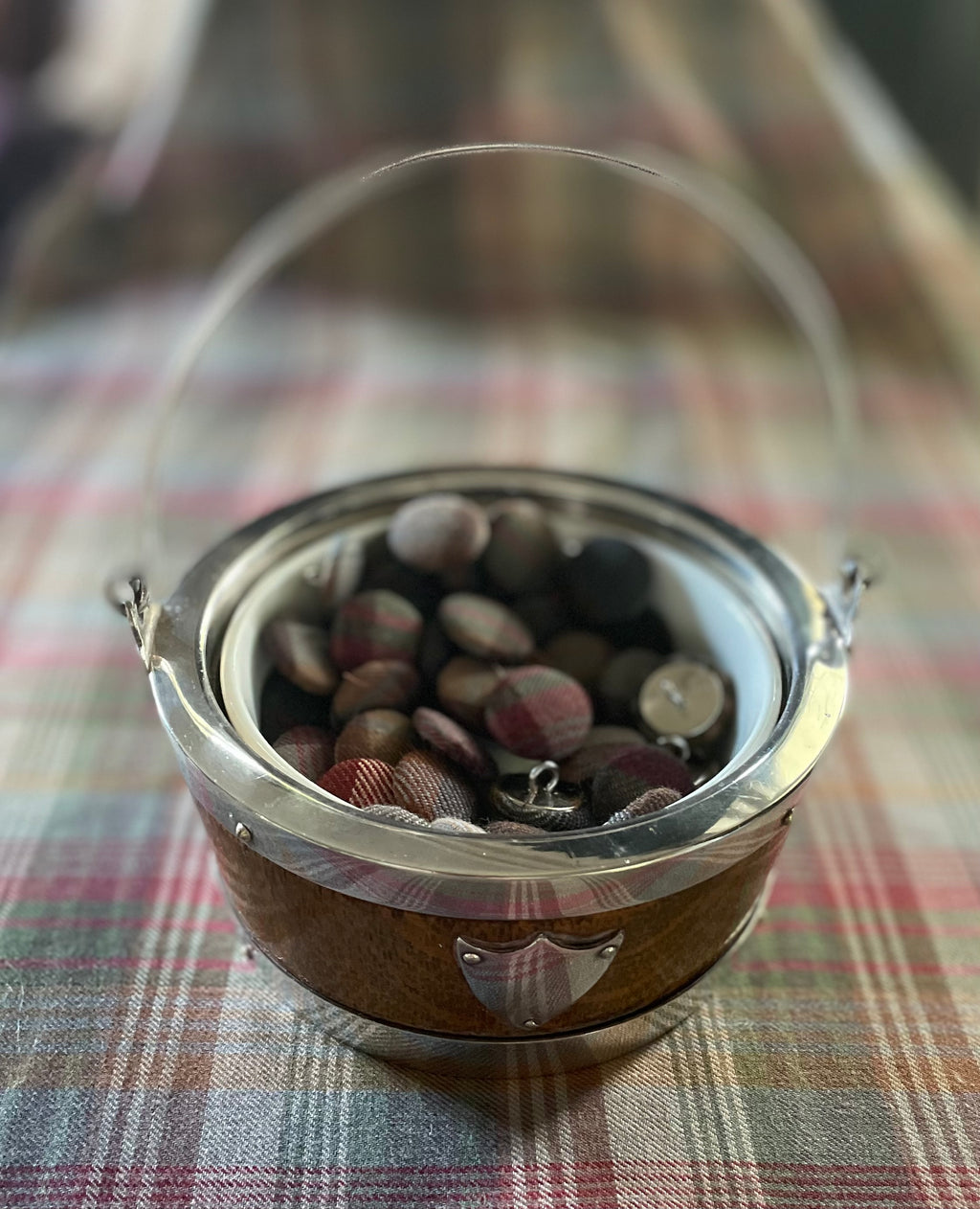 Knapper med Mulberry tekstil 6 stk.