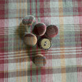 Knapper med Mulberry tekstil 6 stk bomull