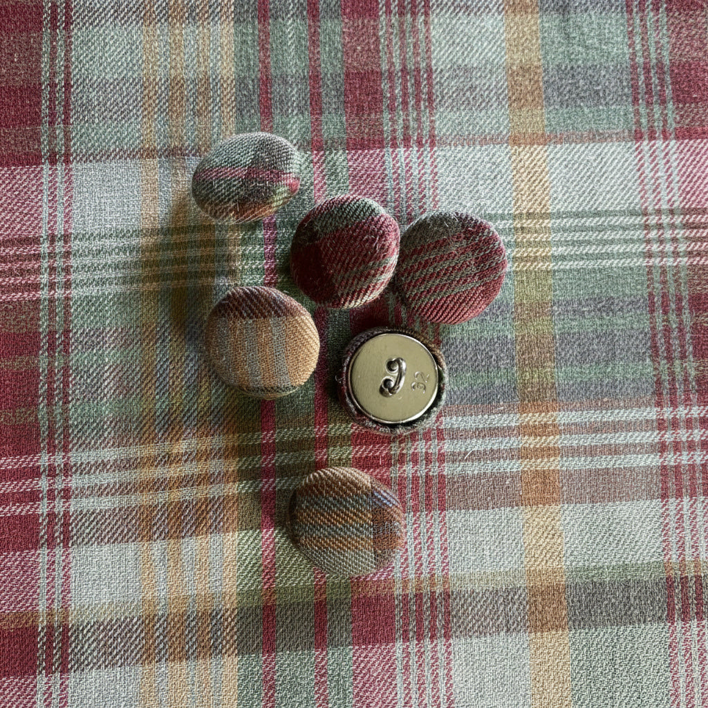 Knapper med Mulberry tekstil 6 stk bomull